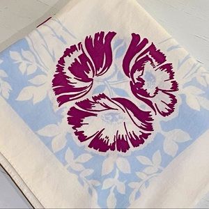 Vintage Cotton Floral Tablecloth